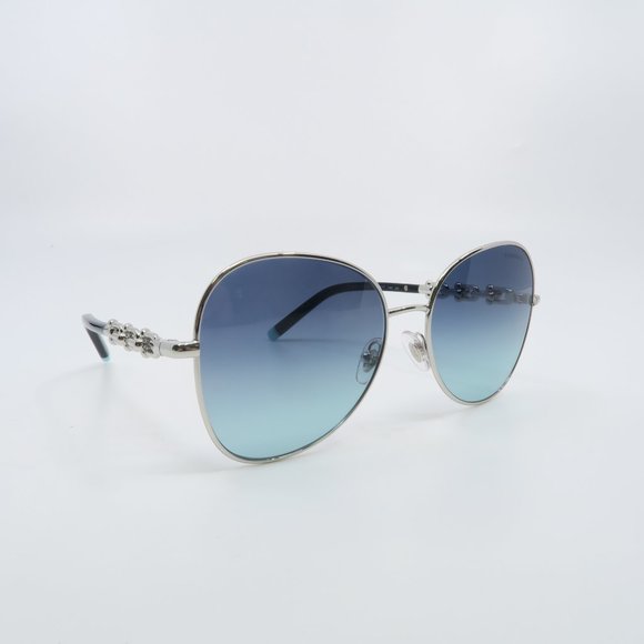 Tiffany & Co. TF 3086 6001/96 57mm Silver-Azure Gradient Blue New Sunglasses. - Picture 3 of 11